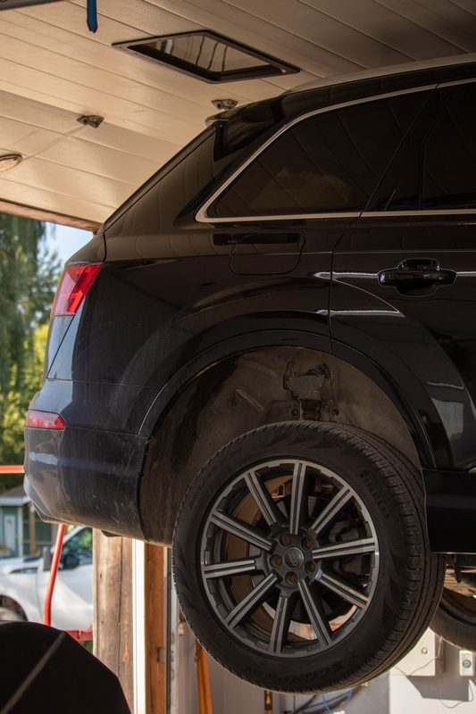 Audi SUV on lift