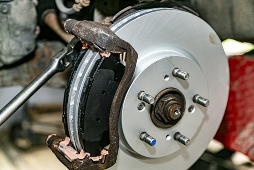 Brake rotor and caliper detail